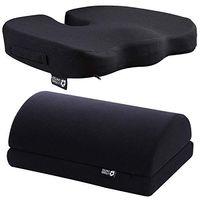 Bundle Seat Cushion Soft Pillow for Office Chair with Foot Rest - 100% Memory Foam