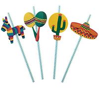 Twerp Fiesta Party Straws | Mexican Decorations | Final Fiesta Bachelorette Party Supplies | Set of 32, PRE-Assembled Paper Straws