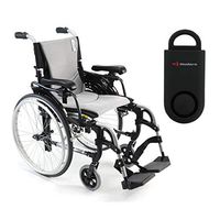 Karman S-Ergo 305 Ultra Lightweight Ergonomic Wheelchair | Adjustable Seat Height | Seat Size 18" X 17" | Frame Color Pearl Silver & Free 130 dB Black Personal Safety Alarm/Siren!