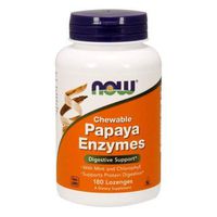 Papaya Enzyme Chewable, 180 Tabs by Now Foods (Pack of 6)