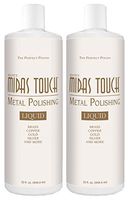 Rolite's Midas Touch Metal Polishing Liquid with Jewelers Rouge for Gold, Brass, Copper, Bronze, Platinum, Pewter, Sterling Silver, 32oz, 2 Pack
