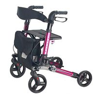 Costrov Drive Medical Rolling Walker Foldable, Rollator Walker with Seat, 4 Wheels Mobility Walking Aids Double Brake System, Used for Seniors Walking, Shopping,Purple