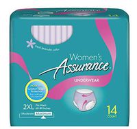 14 Count (1 Package) Plus Size, XXL Incontinence Underwear for Women, Maximum, 2XL Lavender Color