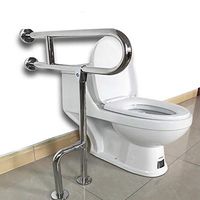 KMCMYBANG Toilet Rail Toilet Stabilization Handrail Safety Auxiliary Armrests for Handrails Special Hand Safety Handle Seat (Stainless Steel) Toilet Safety Rails (Color : Silver, Size : 60x75cm)