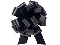 PMU Pull String Bows Black 8 Inch 20 Loops (2 & 1/2 Inch Ribbon) (10/pkg) Pkg/1