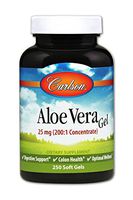 Carlson - Aloe Vera Gels, 25 mg (200:1 Concentrate), Digestive Support, Colon Health & Optimal Wellness, 250 Softgels