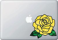 Yadda-Yadda Design Co. Rose Stained Glass - D2 - Laptop | MacBook | Computer - Vinyl Decal Sticker 2015 (6" w x 5.5" h)(Color Choices) (Medium, Yellow)