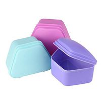 Elevin(TM)🌹🌹 Denture Bath Appliance False Teeth Box Storage Case Rinsing Basket