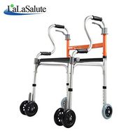 Rolling Walkers Walking aid Foldable and Detachable Adjustable Walker rollator Portable Wheeled Orange Walking aid for The Elderly Disabled (Color : Orange)