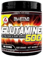 Glutamine-500 (AJIPURE) by Millennium Sport Technologies, Immune Support and Muscle Recovery, 100 Servings, 500 Grams.
