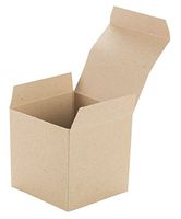 Premier Retail Packaging 10 Count Kraft Pinstripe Gift Box, 4 x 4 x 4