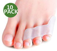 Povihome 10 Pack Pinky Toe Separator & Protectors, Triple Gel Toe Separators for Overlapping Toe, Curled Pinky Toes Separate and Protect