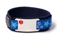 Customized Children Medical Alert ID Bracelet for Kids with Red Emblem and Adjustable Wristband.