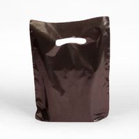 Brown Glossy Plastic Bags with Diecut Handle 9" X 12" | Quantity: 1000 Gusset - -