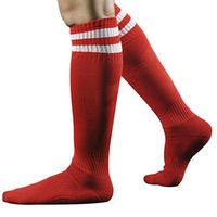ChezAbbey Men's Compression Soccer Cushioned Football Socks Knee High Solid Pack 3