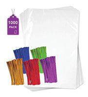 6" X 9" Clear Cellophane Treat Bags 1000 Clear Bags With Colored Twist Ties Cellophane Bags For Candies Cookies Gifts Cake Pops (1000 Pack)