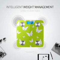 Bluetooth Scales Digital Weight Beautiful Cartoon Painting Butterfly Scale with Body Fat Body Fat Composition Monitor Analyzer with Smartphone App for Body Management-396 Lbs