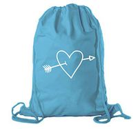 Valentine's Day Bags, Cotton Drawstring Cinch Backpacks, Valentines Day Gift Bags - 3PK Teal CA2725VAL S2