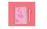 SET OF 2 Pretty PINK RIBBON NOTEBOOKS w/PENS - BREAST CANCER AWARENESS - Gifts