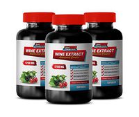 Boost Energy and Help Weight Loss - Memory Boosting Supplements - Wine Extract 1200 MG - Premium Dietary Supplement - ANTIOXIDANT Complex - Grape Seed Extract resveratrol - 3 Bottlew 180 Capsules