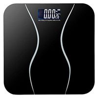 High Precision Digital Body Weight Scale Electronic Bathroom Scale High Strength Toughened Glass Weighting Scale with Step-On Technology Black(180KG /Slim Waist Pattern)