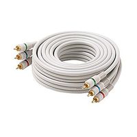 75 FT 3 RCA Component Cable Python 3 Male Each End Ivory Gold Stereo RGB HDTV Color Coded Connectors Double Shielded 3-RCA Cable Digital Signal Jumper