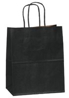Flexicore Packaging | Size: 8"x4.75"x10"| Kraft Paper Gift Bags | FSC Certified Materials, Shopping, Merchandise, Party, Gift Bags (50 Bags, Black)