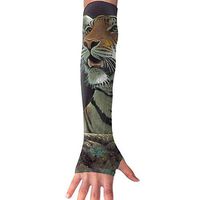 QG ZZX Cool Tiger Face Unisex Compression Arm Sleeves UV Protection Performance Arm Sleeve - for Outdoor Sports Baseball,Basketball,Football (1 Pair)