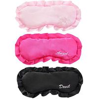 HappyDaily Beautiful Comfortable Sleep Masks - Set of 3 (Angel Devil - Pink/Hotpink/Black)