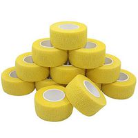 COMOmed Self Stick Cohesive Bandage Latex FDA Approved 1"x5 Yards First Aid Bandages Stretch Sport Wrap Vet Tape for Wrist Ankle Sprain and Swelling,Yellow