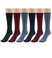 Silky Toes 3 or 6 Pk Men's Diabetic Non-Binding Cotton Dress Socks, Multi Colors Also Available in Plus Sizes… (10-13, Navy/Dusk Blue/Burgundy - 6 Pairs)