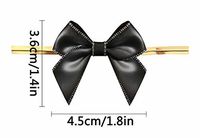 Black Gift Bows,Twist Tie Bows for Bakery Candy Lollipop Cello Bag (50 Pack)