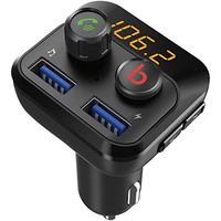 Bluetooth FM Transmitter with Dual USB Ports and Knobs