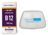 Biosource Nutrition Pocket Pill Pack in Bundle with Superior Source No Shot No Shot B-12 100 MicroLingual Tablets