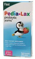Fleet Pedia-Lax Probiotic Yums Dietary Supplement Chewable Tablets Strawberry 30 Tablets (Pack of 3)