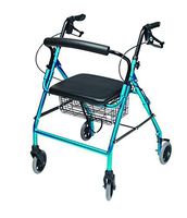 Lumex Walkabout Wide Four Wheel Rollator, 18.5 Inches, Aqua
