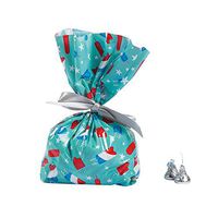 Fun Express - Patriotic Pop Cello Bag for Fourth of July - Party Supplies - Bags - Cellophane Bags - Fourth of July - 12 Pieces