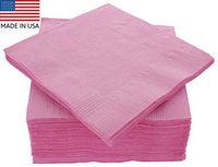 Amcrate Big Party Pack 125 Count Pink Beverage Napkins - Ideal for Wedding, Party, Birthday, Dinner, Lunch, Cocktails. (5” x 5”)