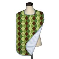 Abstract Collection Adult Bib - Covered with Care Assorted Prints Available! (Green & Brown Argyle Plaid)