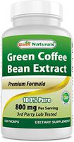 Best Naturals Green Coffee Bean Extract, 400mg per Capsule, 60 Vcaps per Bottle (Contains 800mg in Serving Size of 2 Capsules)