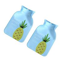 Zentto 2 Pcs Mini Hot Water Bottle Hand Warmer Pocket Hot Water Bag with Pineapple Pattern Cover