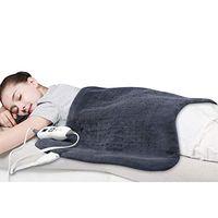 Tech Love XXL Electric Heating Pad for Neck Shoulder and Back Pain Relief with Fixation Strap Moist Heat Pad with Auto Shut Off Extra Large 20'' x 28'' - Charcoal Gray