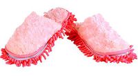 Moolecole Chenille Floor Dust Mop Shoes Mopping Slippers Removable Cleaning Tool Pink