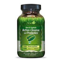 Irwin Naturals Aloe & Triphala Active Cleanse + Probiotics Natural Digestive Support - Gentle, Effective Detox + Elimination 2-Part Colon Care - Nourish + Balance - 60 Liquid Softgels
