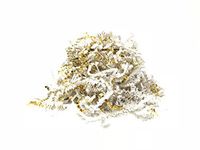 Fancy Blend Multicolored Paper/Foil Crinkle Cut Shred (White Paper/Gold Foil, 8 Ounces (1/2 Pound))