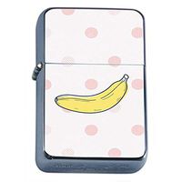 Polka Dot Banana Flip Top Oil Lighter Em1 Smoking Cigarette Silver Case Included