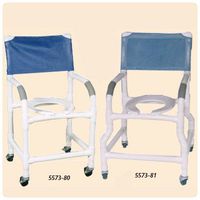 Wheeled Shower/Commode Chairs - Flared Stability Base with Pail