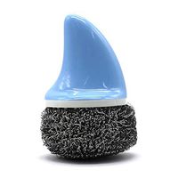 ZLMC Cleaning Ball Wire, Stainless Steel Sponges Scrubbers,Creative Shark with Handle Stainless Steel Cleaning Ball,Stainless Steel Scouring Pad,Kitchen Cleaner Scrubbing Scour Sponges