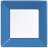 Coordinate Textured Square 9-inch Plates, True Blue