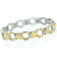 Elegant Magnetic Bracelet for Women Pain Relief for Arthritis and Carpal Tunnel Tendonitis Tennis Elbow Joint Wrist-Magnetic Bracelet for Women Gold Plated with Fold Over Clasp-GH1 (9 in / 23 cm)